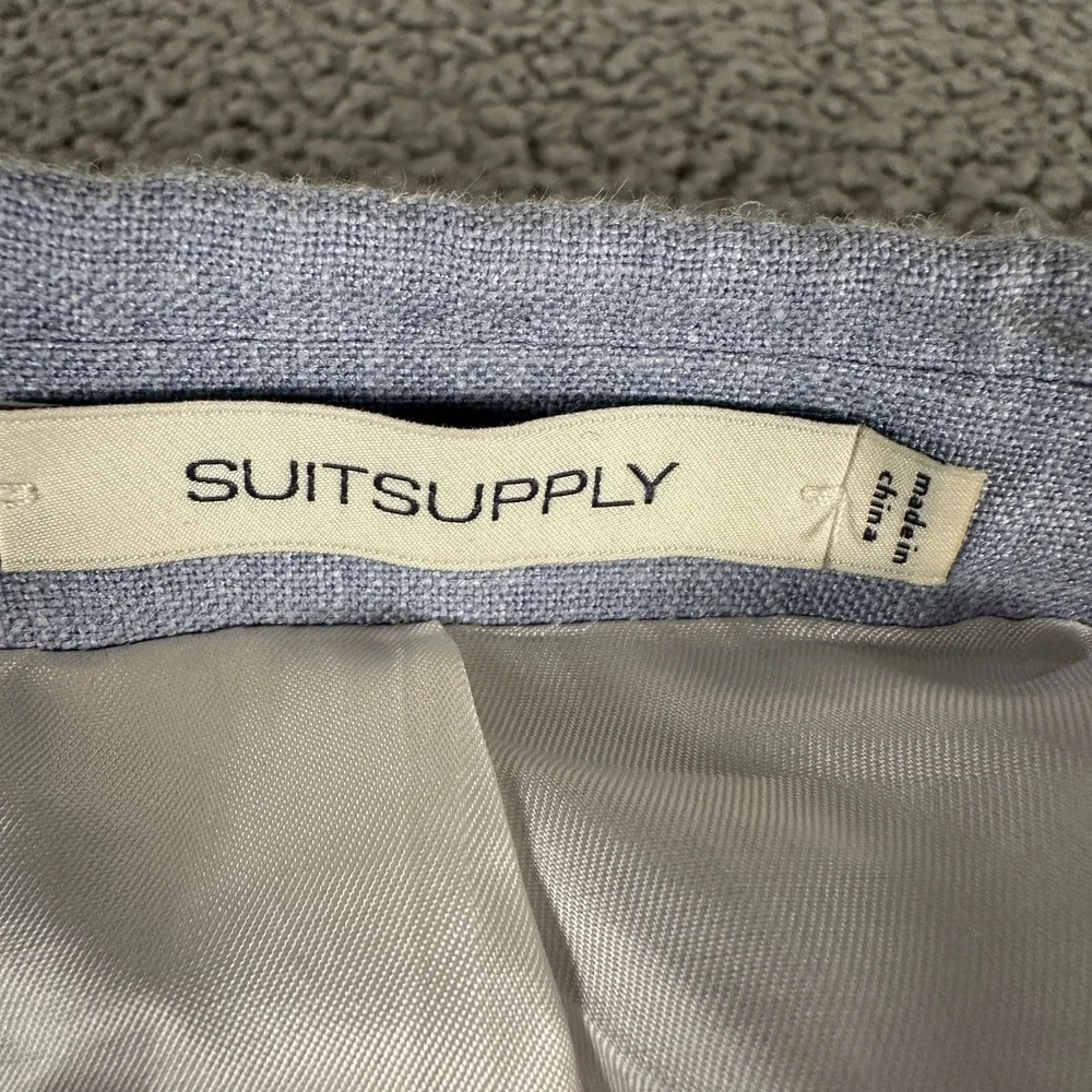 Suitsupply Lazio Sport Coat Mens 52(44 US)Blue Slim EThomas Wool‎ Silk Linen